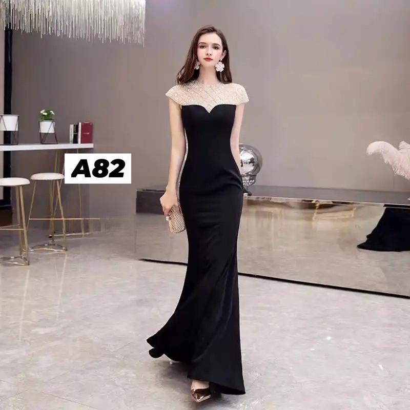 [Na Na Shop] A82 Váy Đầm dạ hội đuôi cá màu đen quyến rũ  [ Đầm trung niên ] Nữ Dress