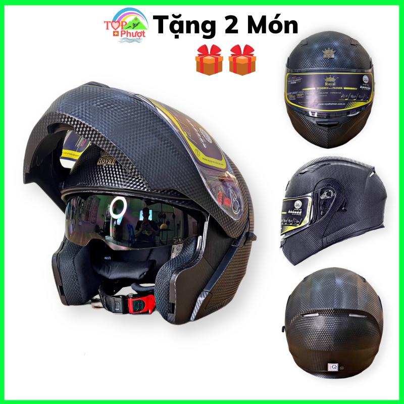 Mũ bảo hiểm Fullface lật hàm Royal M179 Helmet- Tặng thêm khăn trùm đầu ninja