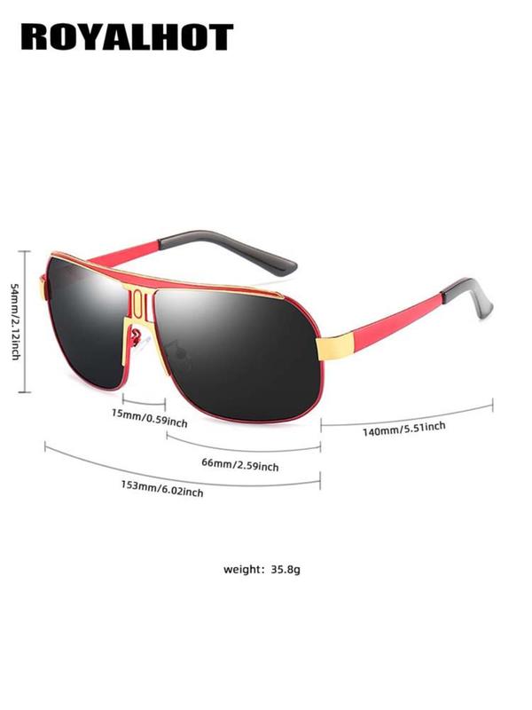 Unisex Simple Sunglasses for Everyday Use, Trendy Square Oversized Frame Sunglasses, Versatile Travel Accessories for All Season, National Day Offers 8
