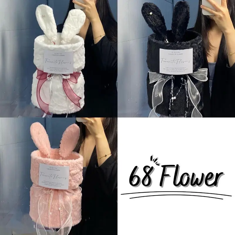 Cốt Bó Hoa Tai Thỏ Trắng ,Hồng ,Đen Sẳn Chỉ  Cắm Hoa   Làm Quà Tặng Ý Nghĩa Sinh Nhật, Valentine, Decor Phòng 0