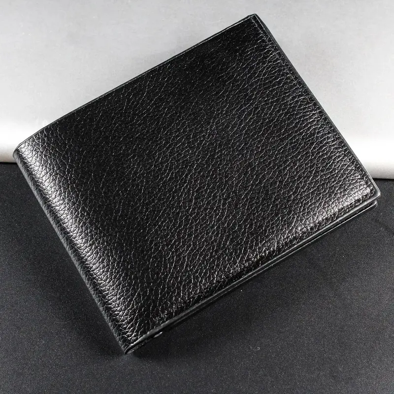 Ví nam, da thật, sản phẩm cao cấp, da bò Thật ngắn, màu đen, ví Portefeuille Homme 2