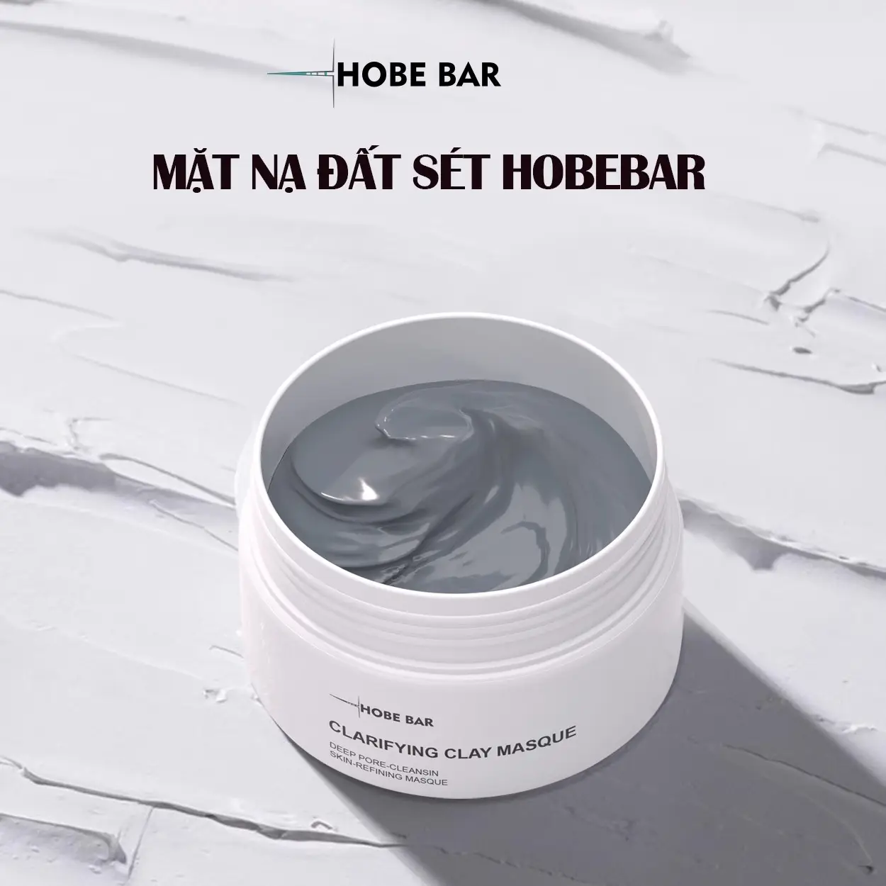[SKINCARE] Mặt Nạ Đất Sét Trắng HOBE BAR Hỗ Trợ Làm Sạch Da - Mask Chăm Sóc Da Dành Cho Nam Và Nữ (55ml)