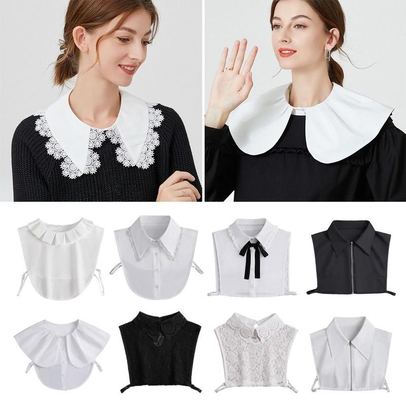Product Introduction of Áo Sơ Mi Cotton, Cổ Áo Giả Cổ Điển Phong Cách Cổ Điển Cổ Bẻ Áo, Phụ Kiện Quần Áo Có Thể Tháo Rời Cho Nữ, Thời Trang 19