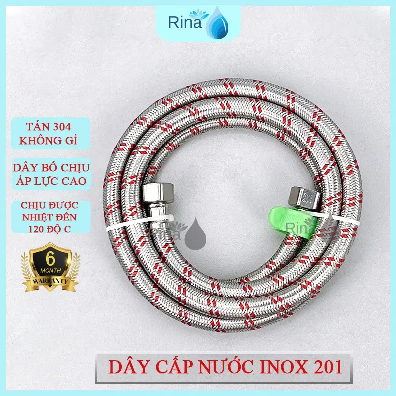 Dây Cấp Nước 40cm 50cm 60cm 80cm 1m 1m2 1m5 100% inox 201
