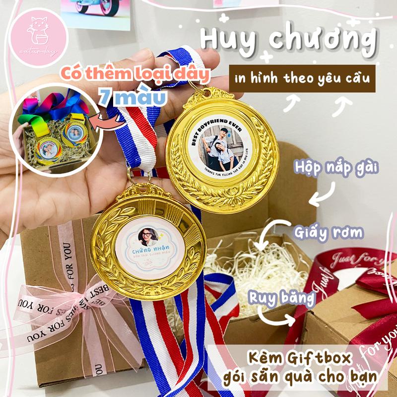 [TẶNG HỘP GÓI]_ HUY CHƯƠNG TÌNH YÊU in ảnh theo yêu cầu, tặng bạn trai/bạn gái/người yêu ngày kỷ niệm, sinh nhật 0
