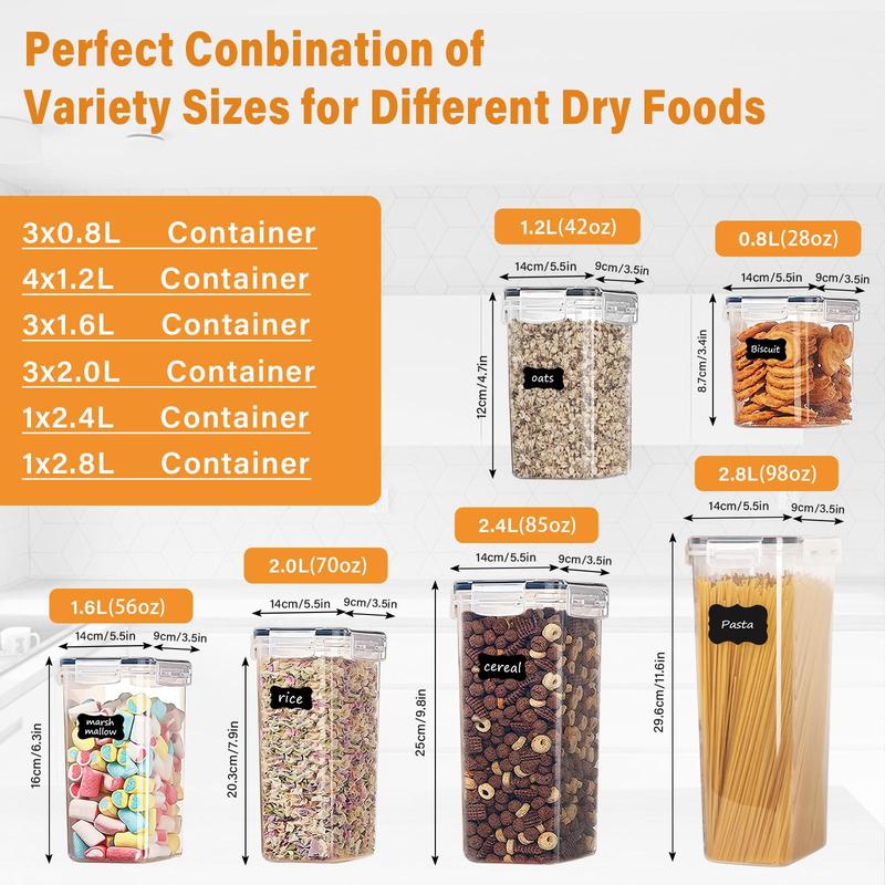 Food Storage Container Set, 3/9/15pcs Clear Food Storage Box with Lid, Airtight Food Storage Container for Kitchen & Pantry Organization 1
