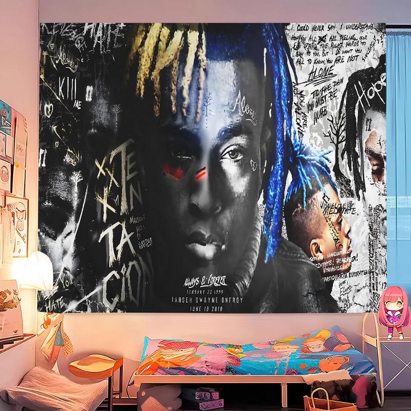 XXXTentacions 17 Rapper Cartoon Tapestry Hippie Flower Wall Carpets ...