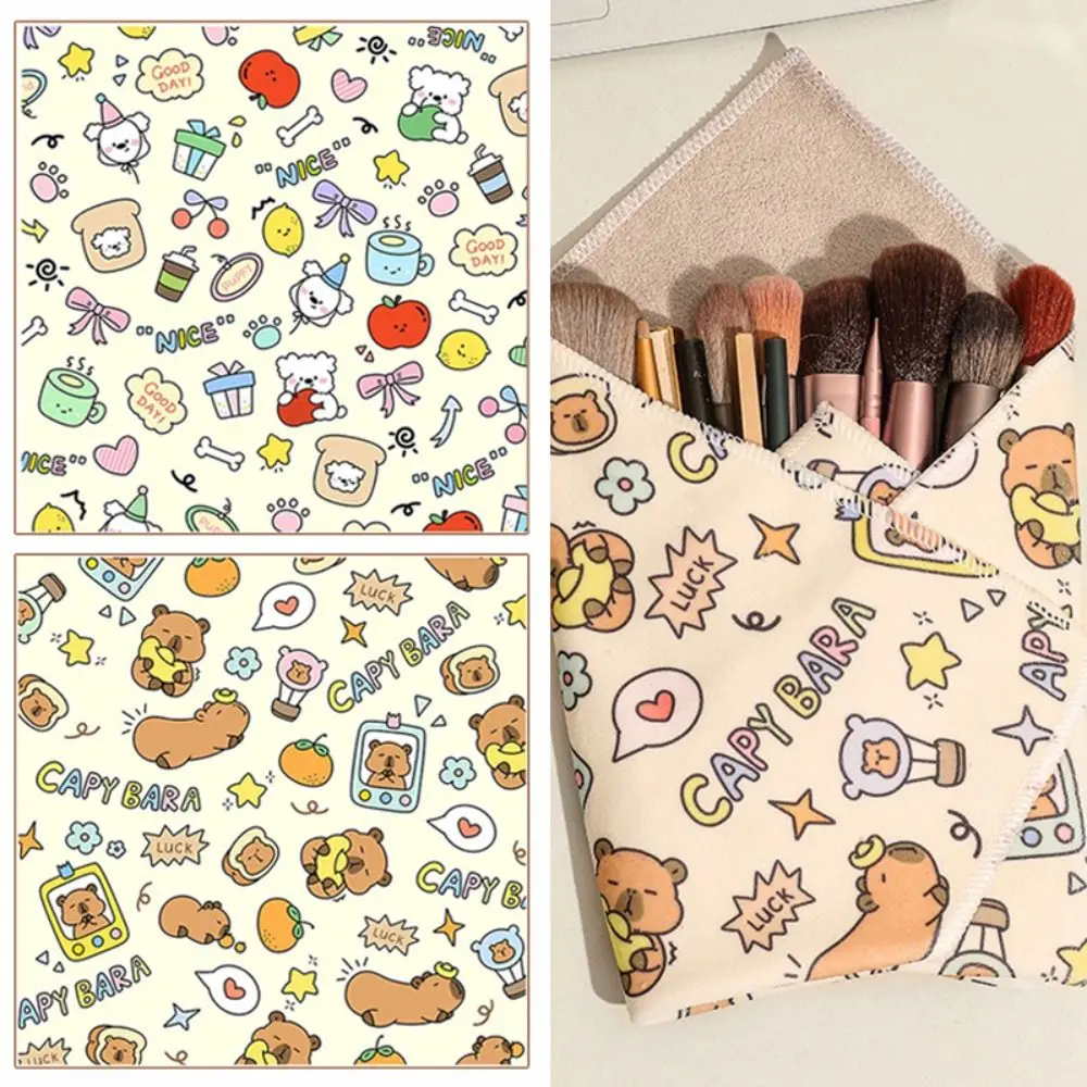 Multi-Purpose Reusable Folding Cosmetic Bag Capybara/Puppy Portable Magic Cloth Makeup Bag Large Capacity Camera Protective Cover Students
