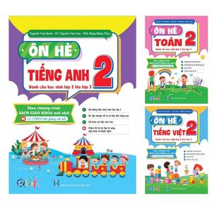 Sách - Dành Cho Học Sinh Từ Lớp 2 Lên Lớp 3 - Bộ 3 Quyển: Ôn Hè Toán, Tiếng Việt, Tiếng Anh 2