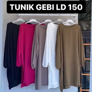 Atasan TUNIK Gebbiii LD 150cm BB 90-130kg LD 150cm Lk 70cm Super Big sizeee Oversize Basic Nyaman Panjang Muslim
