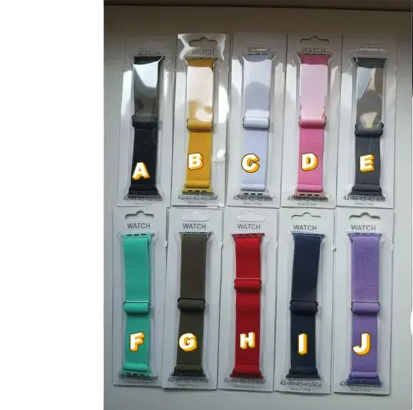 STRAP NYLON PREMIUM For Smartwatch SERIES 49mm & 42/44/45 & 38/40/41 black blue accessories  nylon premium Biru Green Biru Green Grey Hitam Pink Purple Red Putih White Yellow Lilac Pelangi Jam