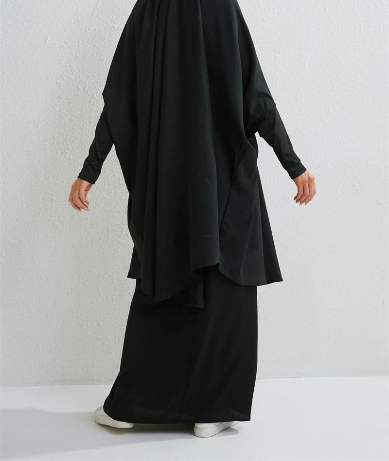 Product Introduction of Two-Piece High-Quality Large Size Clothing, Women's Clothing, Clothing Apparel, Solid Color Long Sleeve Skirt Long Robe 6
