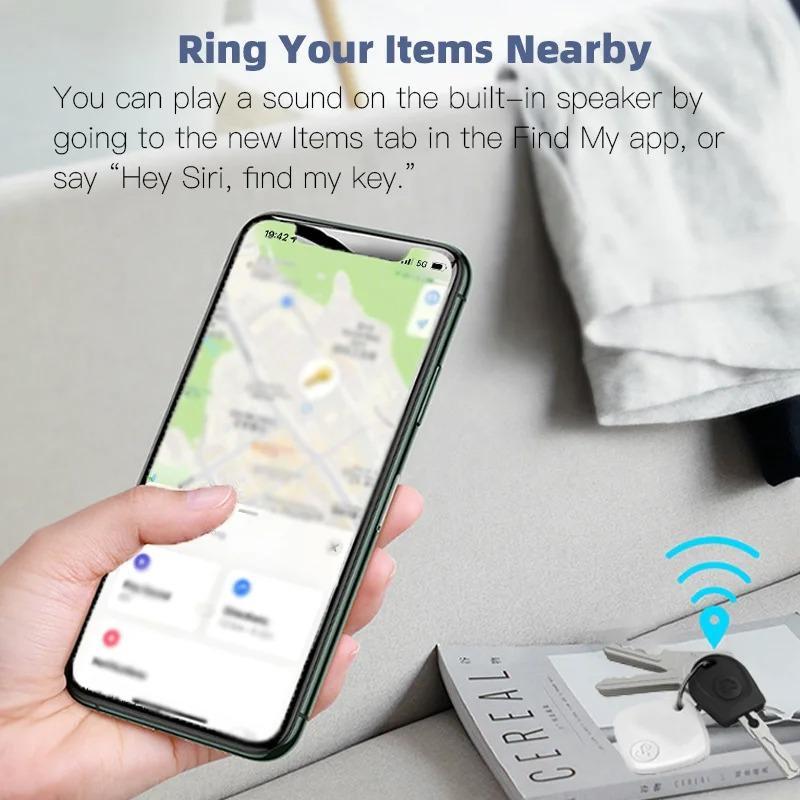 Smart Tracker, GPS Item Location Tracker, Anti-lost Locator, Track Luggage, Wallets, Pets, Compatible with Apple Find My 7
