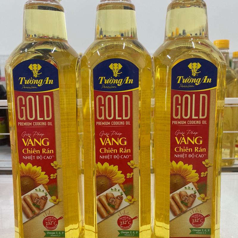 Combo 3 chai dầu ăn tường an GOLD premium cooking oil 1lít