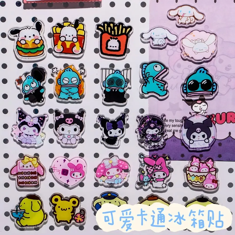 Sanrio Cute Refrigerator Sticker Magnetic Sticker Message Memo Sticker Cartoon Anime Kuromi Decorative Sticker