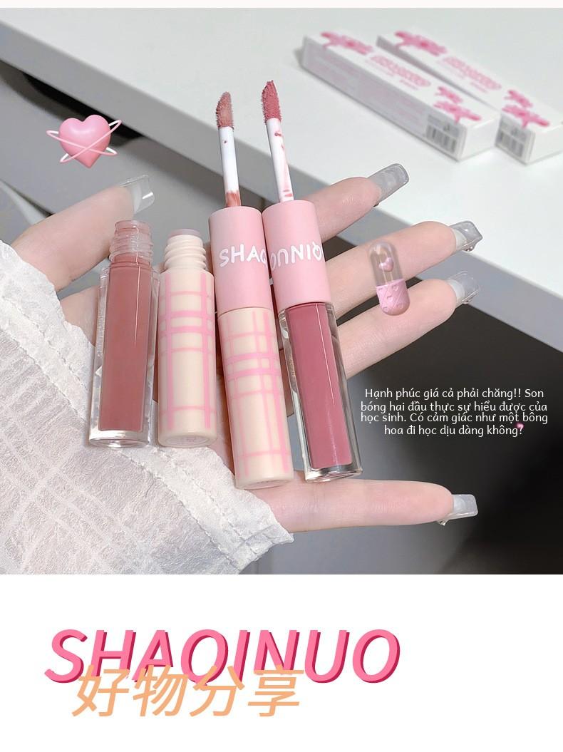 Product Introduction of Son Kem Hai Trong Một SHAQINUOTính Năng Gương, Với Son Kem Môi, Cho Hiệu Ứng Ánh Sáng Nước Ở Một Đầu, Son Môi Nhung Lì Cho Hiệu Ứng Mây Ở Đầu Khác. 4