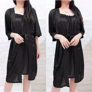 VW Fashionbrand - BAJU TIDUR WANITA KIMONO TRICOT SETELAN 2IN1 - UKURAN L & JUMBO