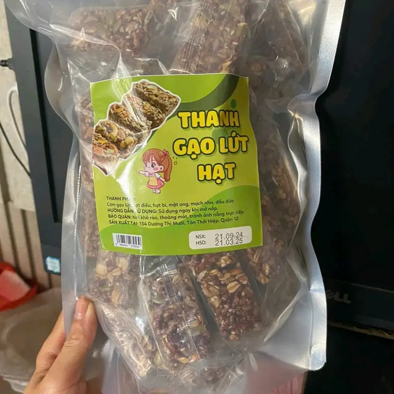 Túi 500g Bánh Thanh Gạo Lức Mix Hạt Thơm Ngon Snack Ăn Vặt Food 4