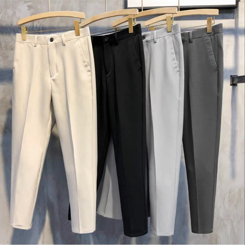 UMASTORE - Quần DÀI ống suông, chất liệu vái chéo hàn STYLE ÂU LỊCH LÃM Quảng Châu L1 Nam Menswear Đen Pants có thể giặt máy thời_trang