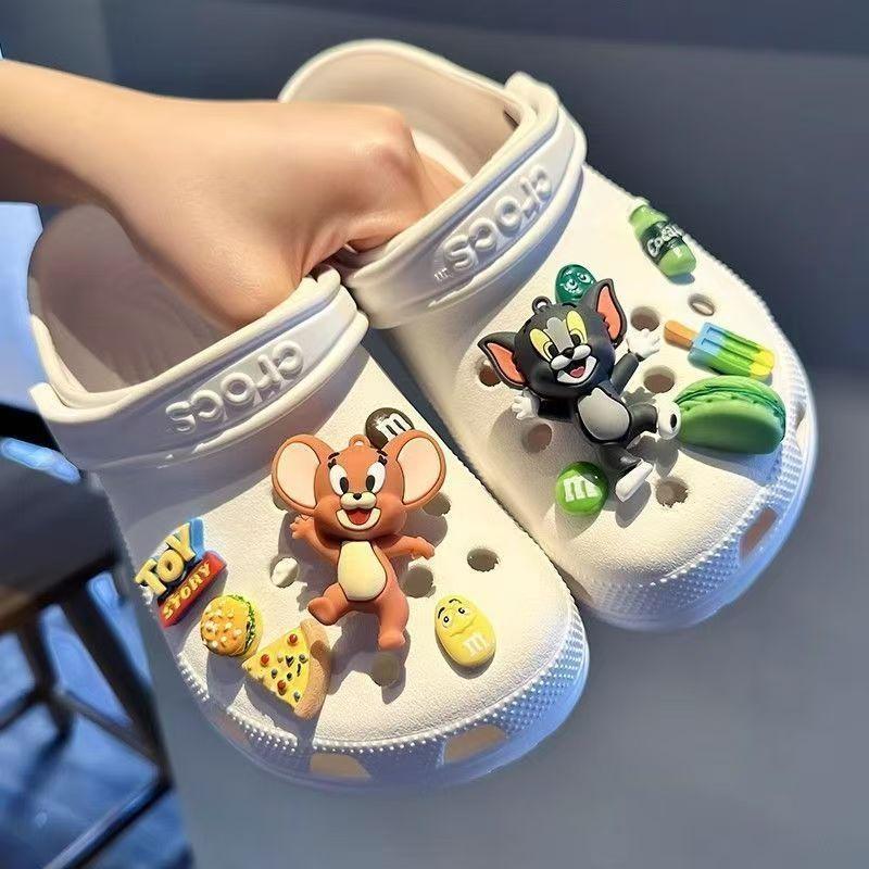 Phụ Kiện Đồ Trang Trí Móng Tay Tom Và Jerry Charm Giày Thiết Kế Hoạt Hình Có Thể Tháo Rời Dễ Thương Phụ Kiện Tự Làm Khóa Giày Thanh Toán Khi Nhận Hàng