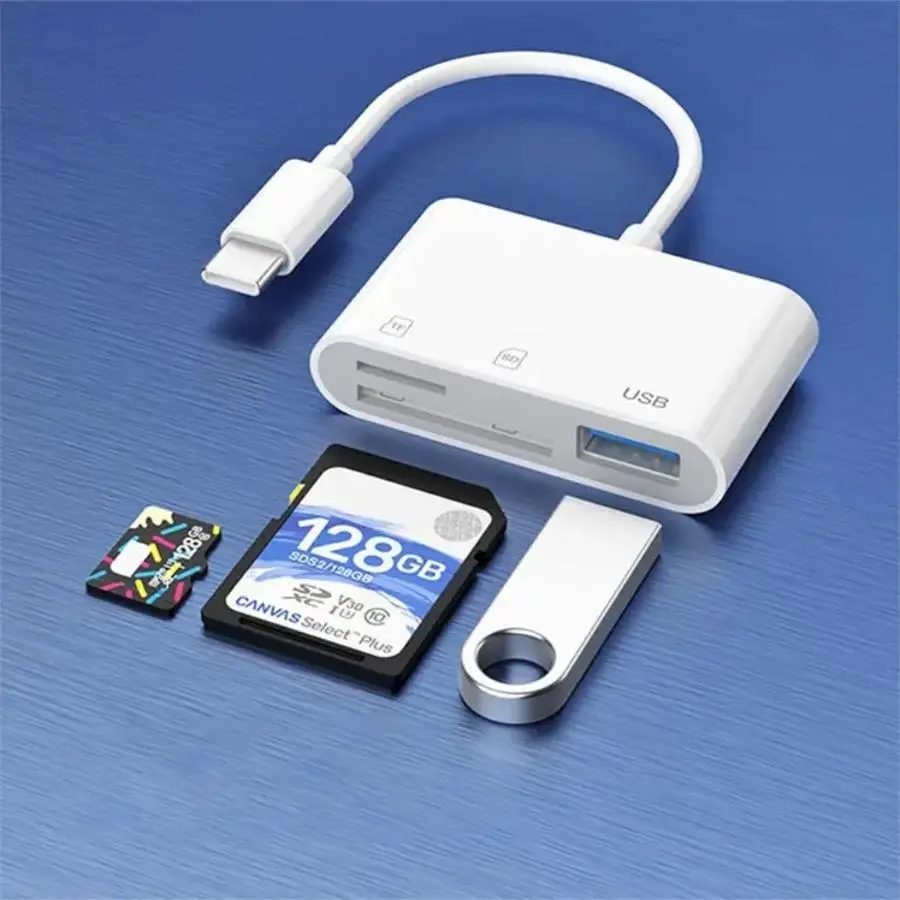 Type-C to SD/TF Card Reader, 1 Piece USB3.0 Type-C to SD/TF Card Reader, USB3.0 Reading U Disk OTG Converter Suitable for Type-C