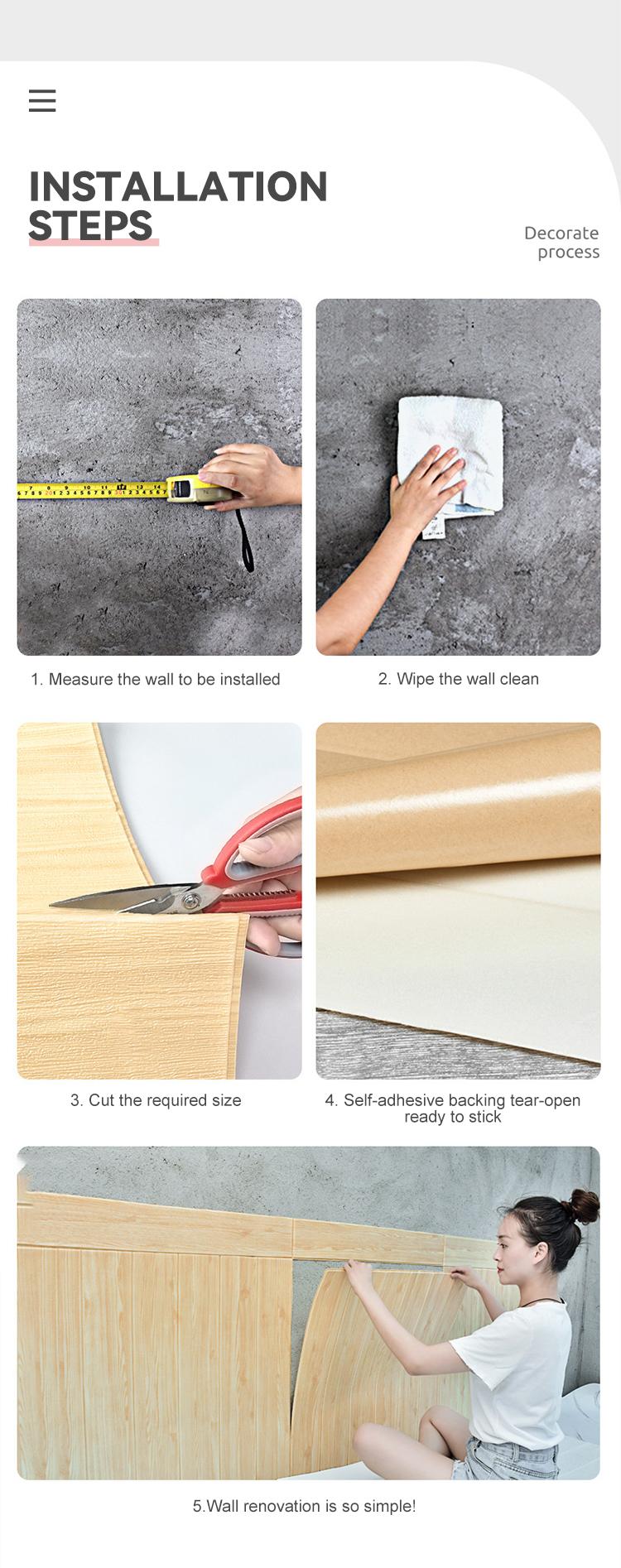 Product Introduction of 1pcs Wall Sticker Wooden Design  COD 3D Foam Wall Decoration Self-Adhesive Waterproof Sticker Bedroom 70X70 Foam Wall Paper Self-Adhesive Wallpaper 3D Three-dimensional Wall Sticker Imitation Wood Grain Wall COD 12