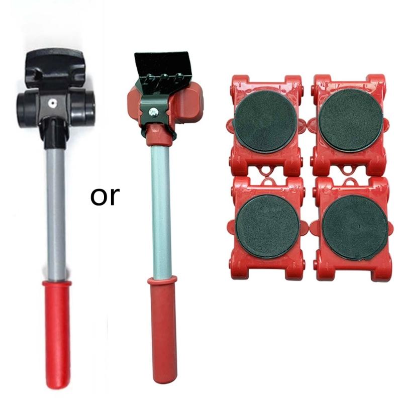 Dụng Cụ Di Chuyển Đồ Nội Thất, Dụng Cụ Nâng Vận Chuyển, Vật Nặng, Con Lăn Di Chuyển 4 Bánh Với 1 Thanh