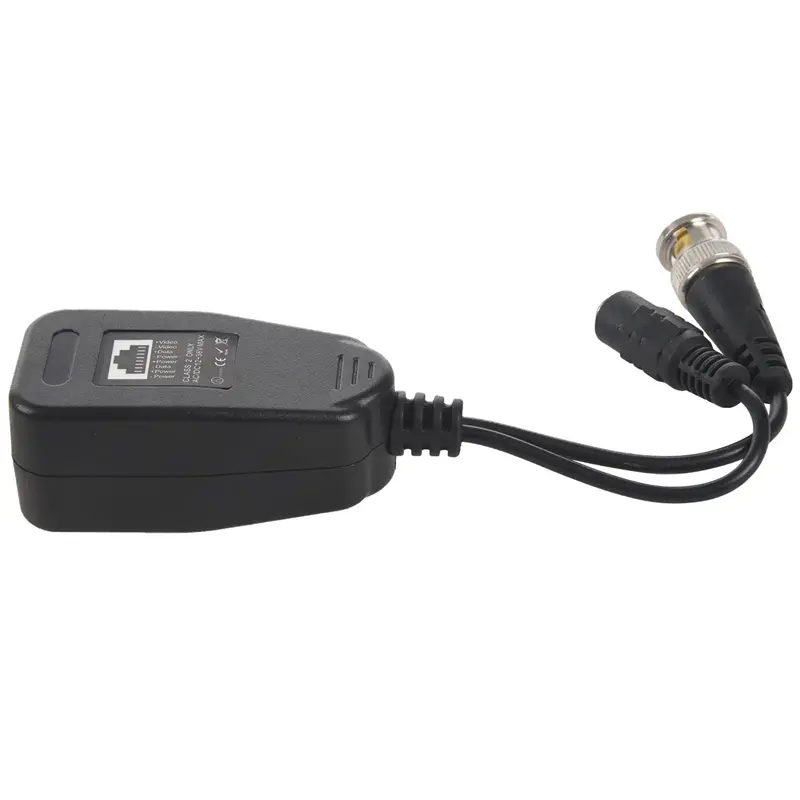 Balun Video thụ động, HD-CVI / TVI / AHD, với đầu nối nguồn và đầu phát dữ liệu RJ45 CAT5, 1 cặp 6
