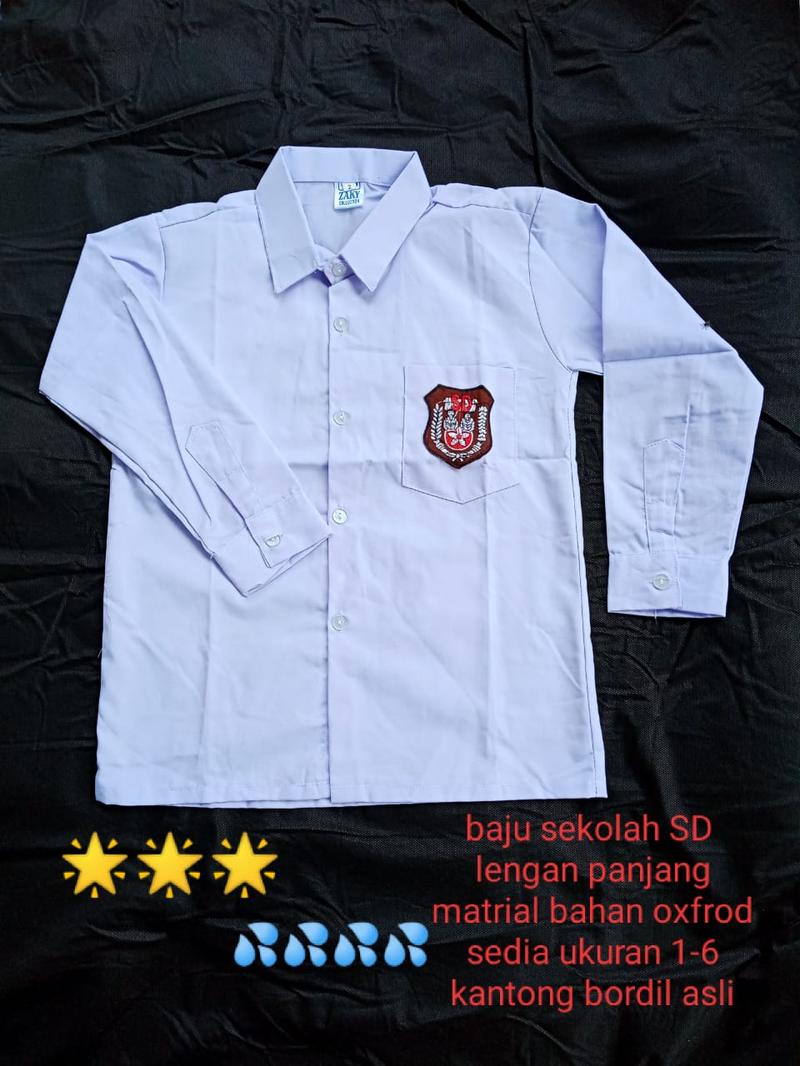 Product Introduction of baju putih sekolah sd/mi kemeja sekolah laki-laki dan wanita lengan panjang Putih 5