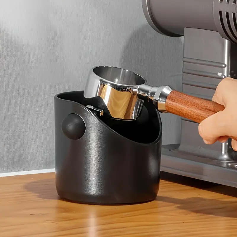 1pc Espresso Knock Box - Straight Shape, Coffee Dump Bin For Coffee Grounds - Durable, Shock-Absorbent, Removable Knock Bar & Non-Slip Base - For Coffee Lovers & Baristas - Perfect Gift for Coffee Enthusiasts