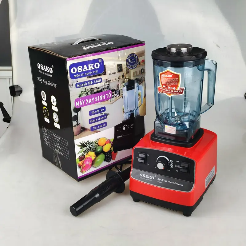 Máy xay sinh tố công nghiệp Osako 1450W OS-1560 xay sinh tố đá, rau má, hạt khô...mịn nhuyễn, cối 2L-Chuyên quán 5