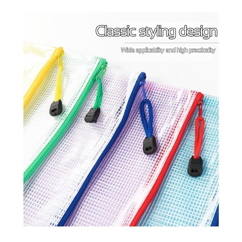 Product Introduction of whatter High Quality Thickened Zipper Grid Bag Large-Capacity Transparent File Bag PVC Waterproof Receipt Bag Girls Boys 18