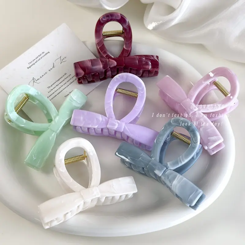 Jelly Color Bow Medium Simple All-Match Hair Clip