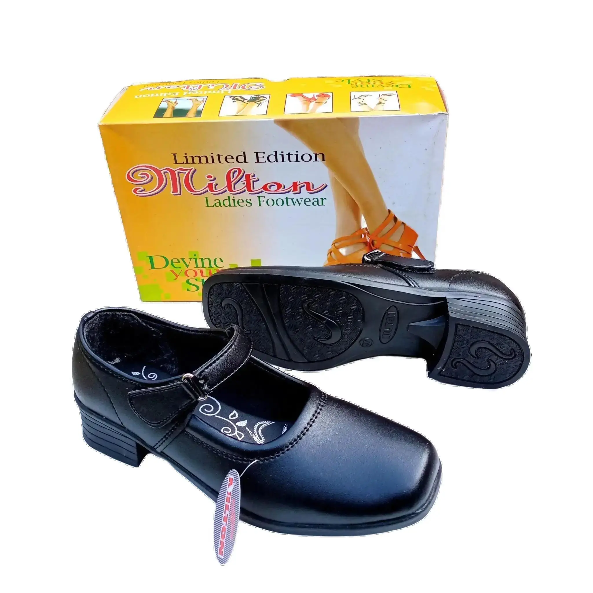 Sepatu pantofel wanita merk milton formal kantor guru paskibra heels hitam 36-40 Shoes