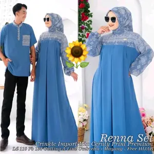 renna set couple gamis setjilbab dan koko Pasangan
