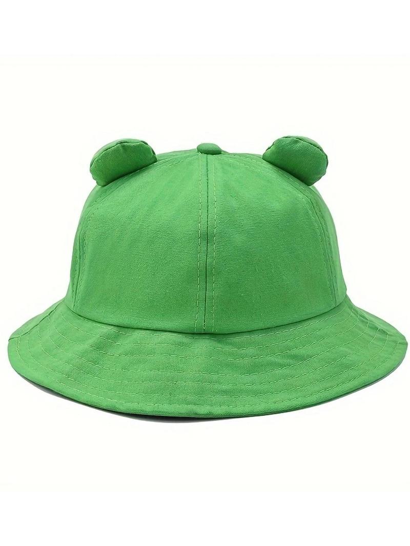 Product Introduction of Cute Cartoon Frog Design Hat, Casual Soft Foldable Sun Protection Hat for Men & Women, Fashion Accessories for Daily Wear 3