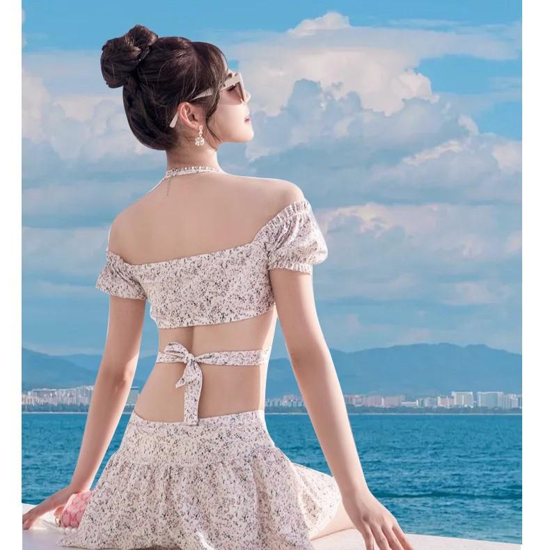 Áo Tắm Nữ, Hai Mảnh, Phong Cách Nhật Bản Tươi Mới, Váy Hoa, Phong Cách Thanh Lịch, Ngực Nhỏ Tập Hợp, Đồ Bơi, Hàng Mới Về Năm 2025 7
