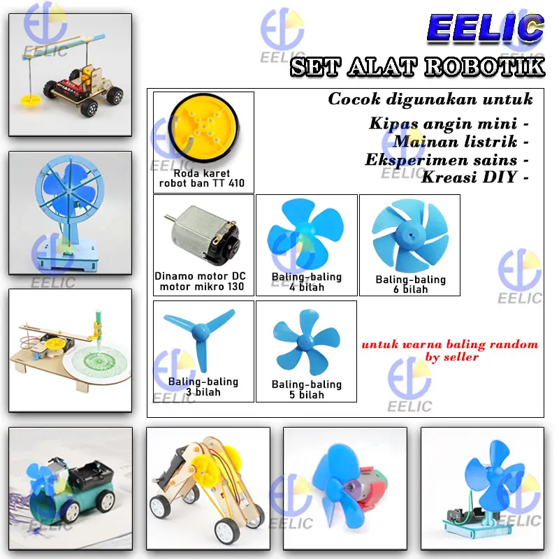 EELIC BBL-3BL 8CM Baling tiga Bilah Digunakan Untuk Alat Robotik dan bisa di pakai untuk layang layang baling 4