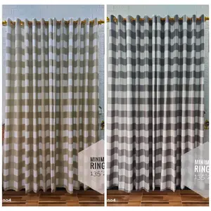 Gorden Ring 12 kotak  aestetic katun bisa dicuci Jendela