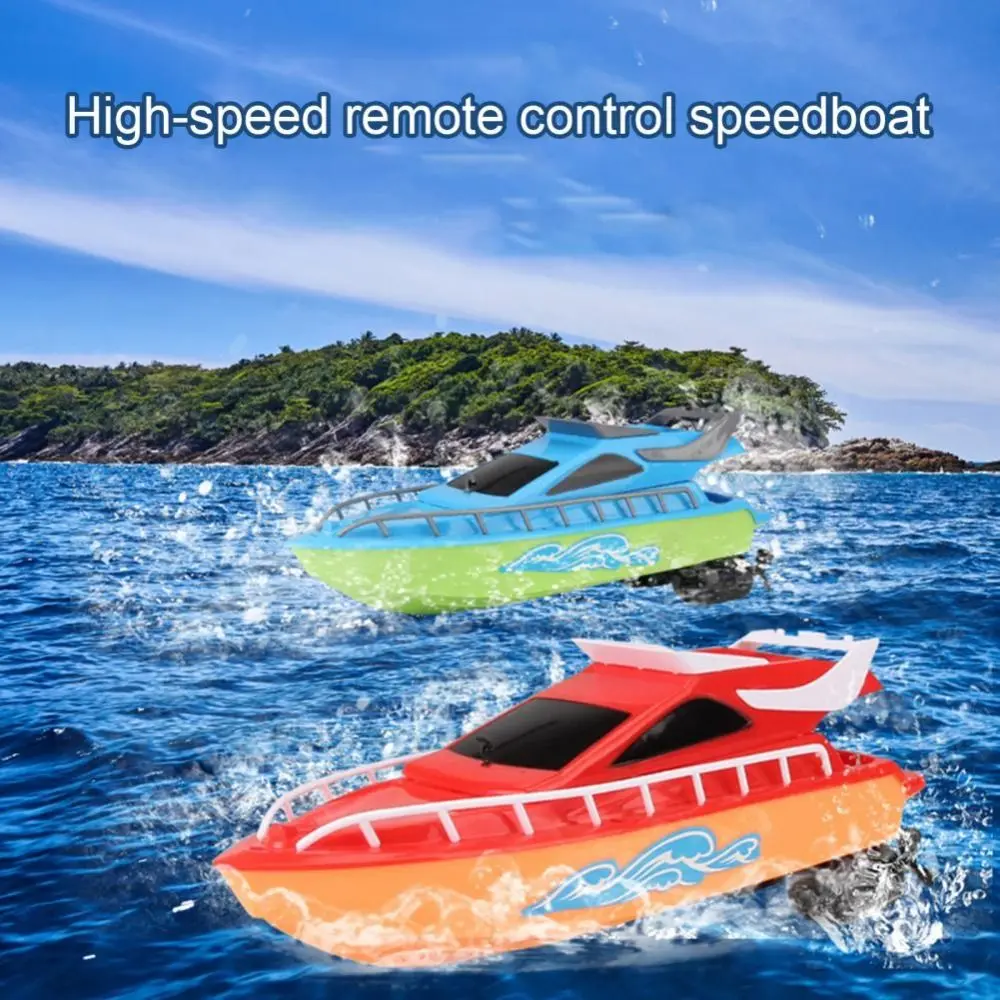 Birthday Gift High Speed Remote Control Speedboat Waterproof Water Play Electronic Boat Strong Power Plsatic RC Boat Children Gifts