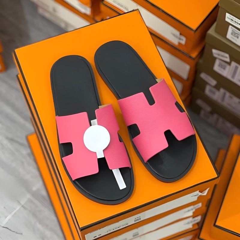 Dép HM màu hồng đế đen,đế vân gỗ tone màu mới ra mắt Nam Sandal Đế Bằng DéP Cao Su dép  cặp dép  chữ h