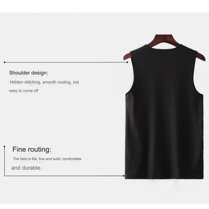 Kaos Dalam Pria Singlet Polos Warna V Neck Ice Silk Spandex T-Shirt Tipis Tali Besar JCKS11 4