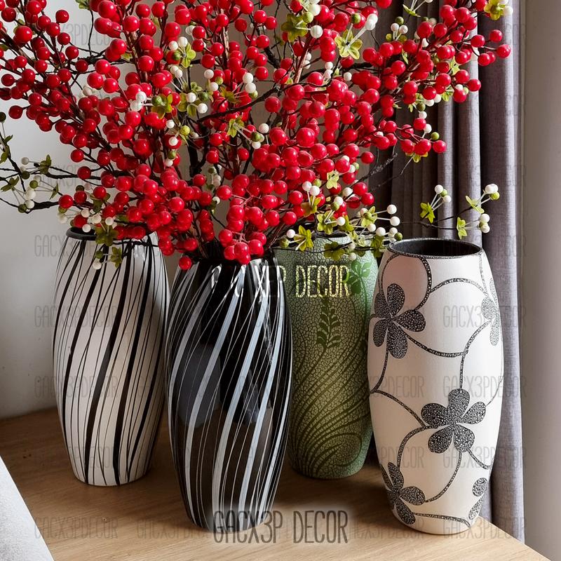 Lọ hoa cao 30cm gốm sứ vẽ thủ công cao Bát Tràng - Bình hoa hoạ tiết Decor Phòng