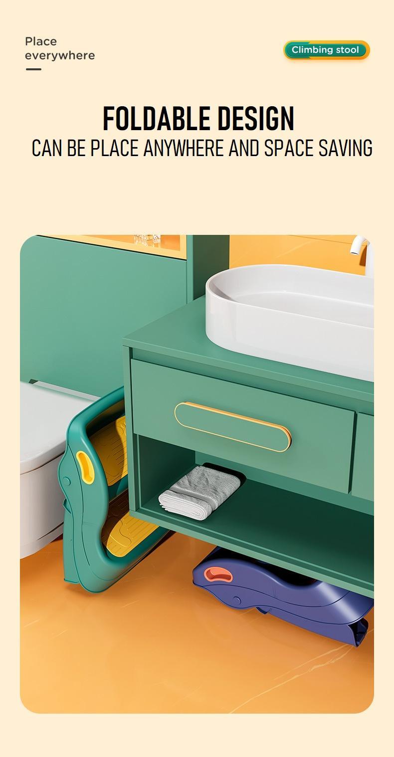 Product Introduction of Toddler Kid Children Step Stool Ladder Toilet Bathroom Foldable  2 Tier Step Board Potty Training 58