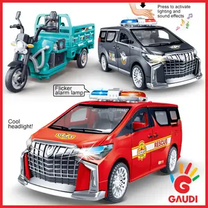 Gaudi Mobil Inersia Pintu Bisa Dibuka  Suara & Cahaya - Mainan Alphard Jeep Polisi Ambulance  Simulasi Kota Untuk Anak-anak