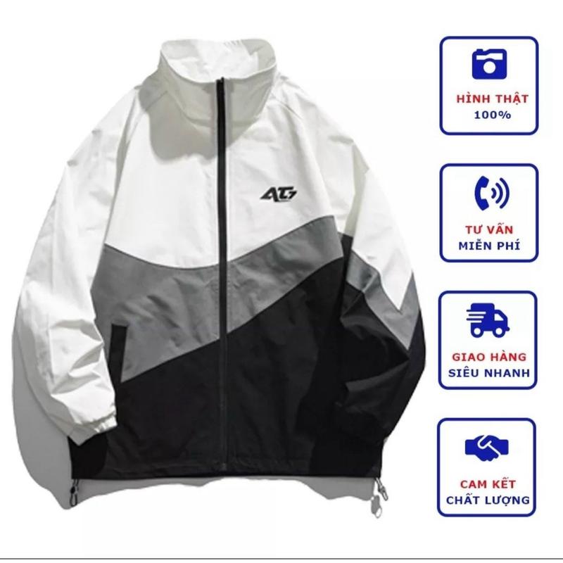 Áo Khoác Dù 2 Lớp, Áo Khoác Dù Thêu AT7 Cổ Trụ Siêu Hot.U 2