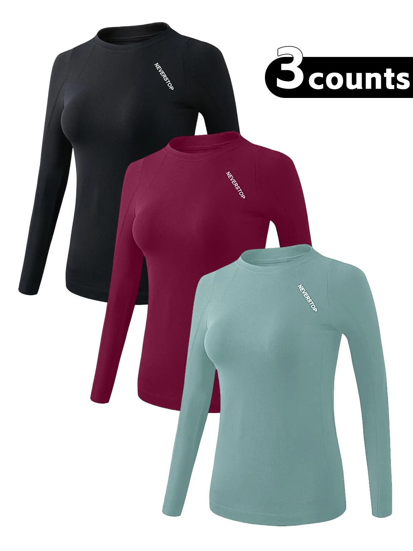 Women's Letter Print Long Sleeve Sports Tee, Breathable Stretchy Quick-dry T-shirt for Yoga Gym Workout, Ladies Sportswear for Fall & Winter