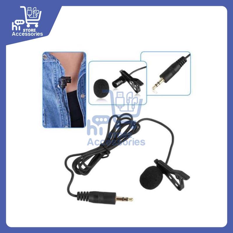 Mic Clip On | Cable Microphone Youtuber Vlog 3.5mm Jack | Mikrofon Kabel Smule Vlogger | Spliter U 0