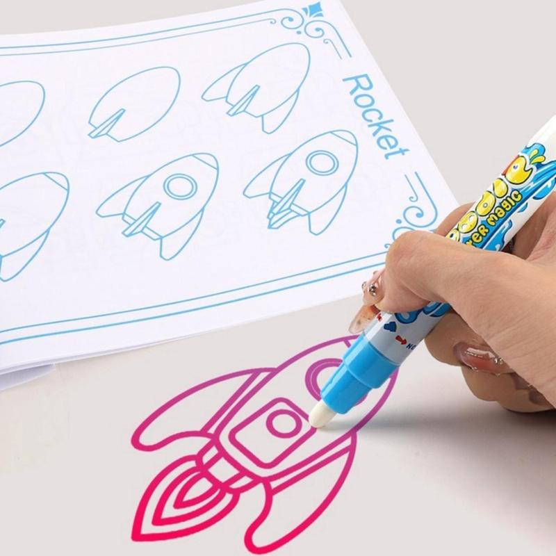 Product Introduction of Magic Water Drawing Mat Painting Kit, 1 Set Drawing Doodle Pad with Stamps Templates & Water Pens, DIY Art Supplies, Fun Craft Supplies 9