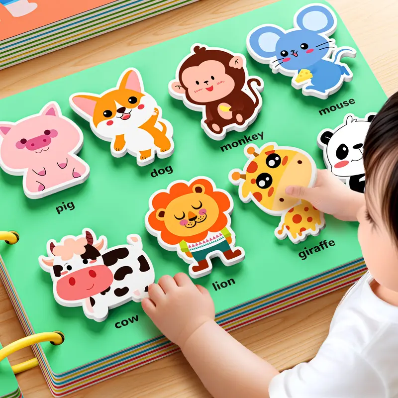 Quiet Paste Book Busy Book, Children's Treasure Handmade Sticker Book, Montessori Early Education Enlightenment Toys